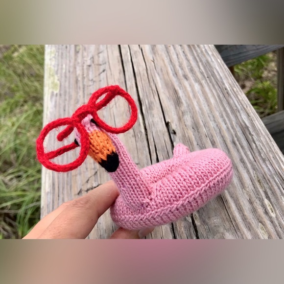 Handmade Knit Princess Seea Doll Octopusus Flamingo Raft Book Glasses OOAK Doll - Picture 2 of 16